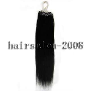 24 REMY micro ring/loop human hair Extensions 100s#01  