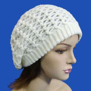 NT438 Knit Hat Beret Beanie Crochet Ski Cap Zigzag Net  