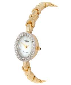 Lucien Piccard Dufonte Womens Goldtone Diamond Watch  