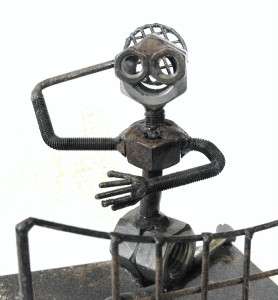Metal Art Craft Sculpture Figure Sports Tennis Player  