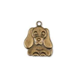  Antique Brass Puppy Charm: Arts, Crafts & Sewing
