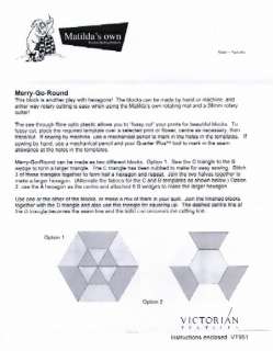 Matildas Own Merry Go Round Hexagon Patchwork Templates  