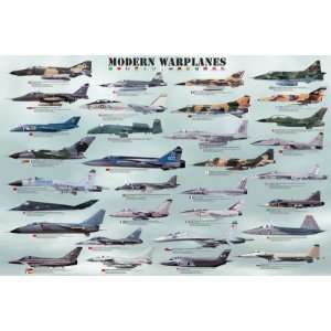  Modern Warplanes Poster Print, 36x24 Transportation Poster 