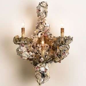  Oyster Shell Wall Sconce  R091045 Finish Natural