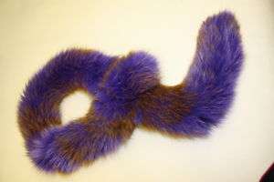 SALE Real Lakers Purple Fox Fur Neck Scarf 40 Long NEW  