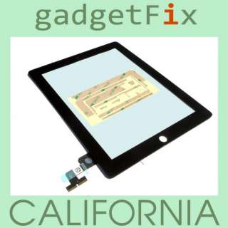 USA iPad 2 Front Touch Lens Glass Digitizer Screen + Adhesive Glue 
