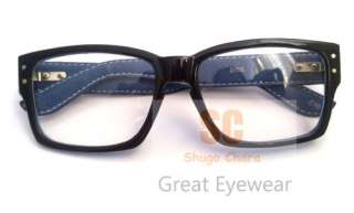   eyewear spectacles eyeglass frames 19008B black/blue Leather Arms