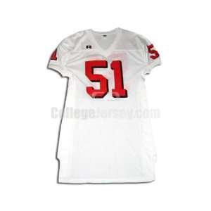  White No. 51 Game Used Utah Russell Football Jersey (SIZE 