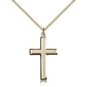 Gold Filled Cross Pendant Christian Crucifix Religious Medal Necklace 