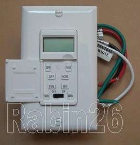 NEW 7 DAYS DIGITAL IN WALL TIMER SWITCH 3 WAY   WHITE  