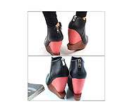 Womens Platform back zipper Ankle Unique Wedge Booties Boots