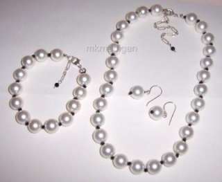 Silpada Rare Shell Pearl Black Sterling Silver Bracelet Necklace 
