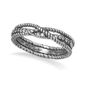  Oxidized Braid Design Ring, Sz 9 Jewelry