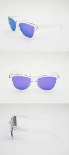 New Oakley Sunglasses Frogskins Polished Clear Violet Iridium 24 305 