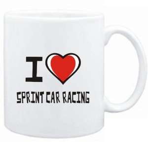    Mug White I love Sprint Car Racing  Sports