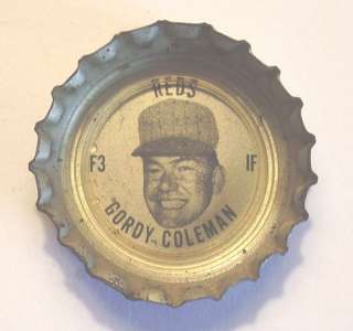 1967 COKE Bottle Cap GORDY COLEMAN Cincinnati Reds  
