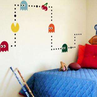 Pacman Game Mural Art Wall Stickers Vinyl Decal Home Kids Room Decor 