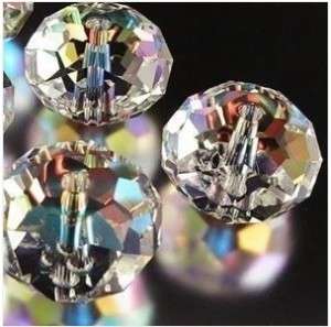 98Pcs Multicolor Swarovski Crystal Loose Beads 3x4mm  