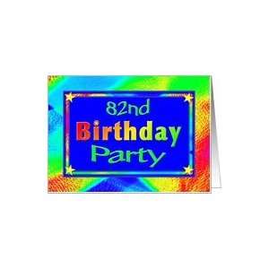    82nd Birthday Party Invitations Bright Lights Card: Toys & Games