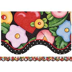 16 Pack TEACHER CREATED RESOURCES BORDER TRIM FLOWERS & HEARTS MARY E