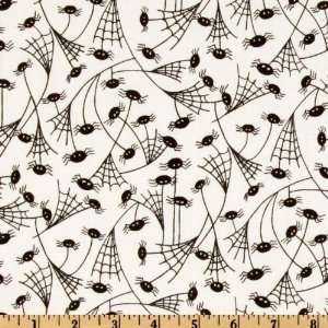  44 Wide Moda Trick or Treat Spiders Ghostly White Fabric 