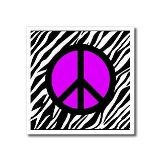 Pink Peace Sign On Zebra Background   10x10 Iron On Heat Transfer For 