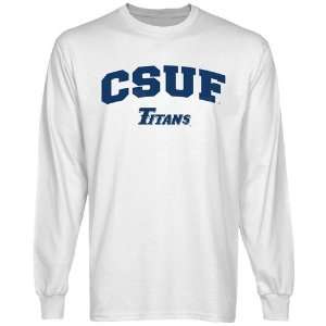 Cal State Fullerton Titans White Logo Arch Long Sleeve T shirt 