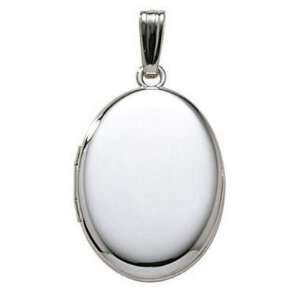  Sterling Silver Plain Oval Locket Jewelry