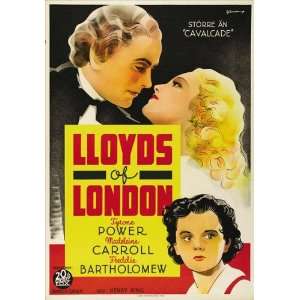 Lloyds of London Poster Swedish B 27x40 Tyrone Power George Sanders 