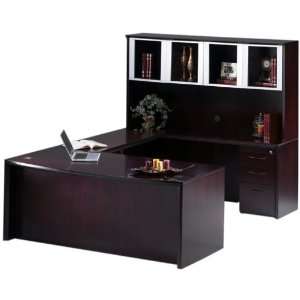  Wood U Shaped Desk with Hutch FGA006