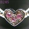 Rhinestone Heart Spacer Bead For Bracelet&Charm B245  