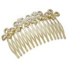 JewelryWeb 3 Inch Multistone 14 Karat Gold Plated Fashion Hair Comb