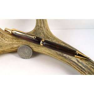   Cut Rosewood Slimline Pencil Pen With a Gold Finish: Office Products