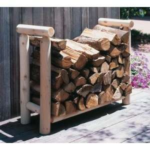   Northern Natural Cedar Log Style Wooden Firewood Rack