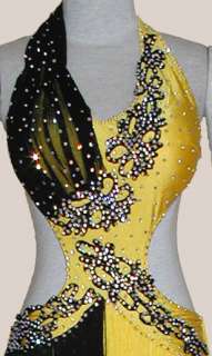 Crystal Latin Flapper Rumba Dance Dress   Custom Order  