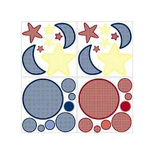  Moon & Star Wall Sticker  Red & Blue Toys & Games