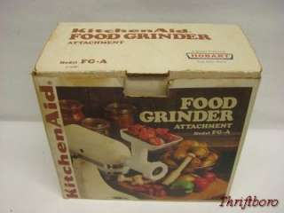 Vintage Hobart Kitchen Aid Food Grinder Mixer Attachment #FG A  