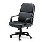   1801AGBLT   Big & Tall Executive Chair with Loop Arms, Black Leather