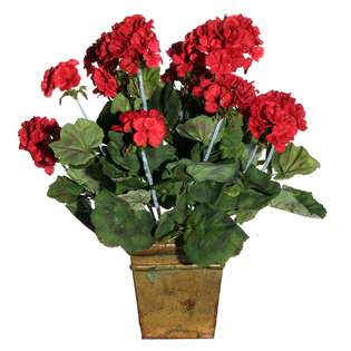 21 Artificial Red Geranium Silk Flower Arrangement  VCO For the Home 