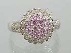 Lady 14K white Gold Pink Saphire & Diamond Ring #610