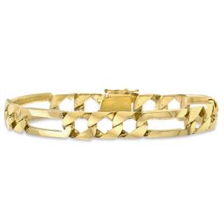   gold men s figaro link chain bracelet 10 0mm wide 8 0 inches long