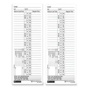   Time Cards,Antimicrobial,Double Sided,400/PK,White