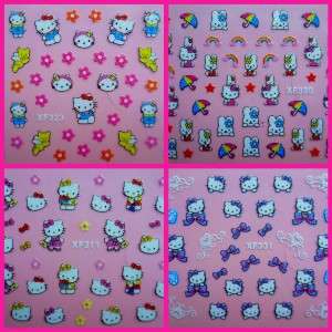 HELLO KITTY 3D NAIL DESIGNS /ART/STICKERS SELECT FROM 23 DESIGNS UK