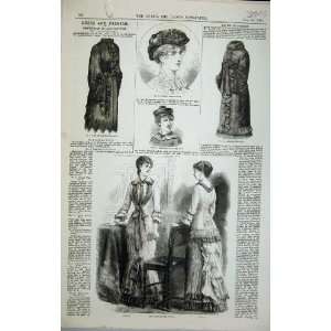   1880 Womens Fashion Tea Gown Mantle Hat Children Dress