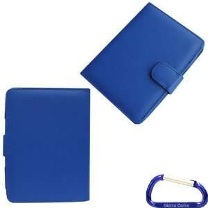  Gizmo Dorks Faux Leather Folio Case (Blue) with Carabiner 