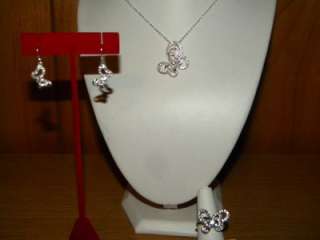 Avon Bella Butterfly Coll Necklace Earrings Ring Size 8  