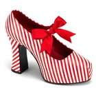   Pleaser Shoes Candycane Heel with Red Bow Adult Shoes / Red   Size 9