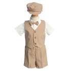 Lito Toddler Boys Brown Vest Shorts Easter Ring Bearer Suit 4T