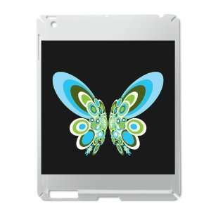  iPad 2 Case Silver of Retro Blue Butterfly Blck 