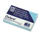 Oxford 7421 BLU Ruled Index Cards  4 x 6  Blue  100/Pack